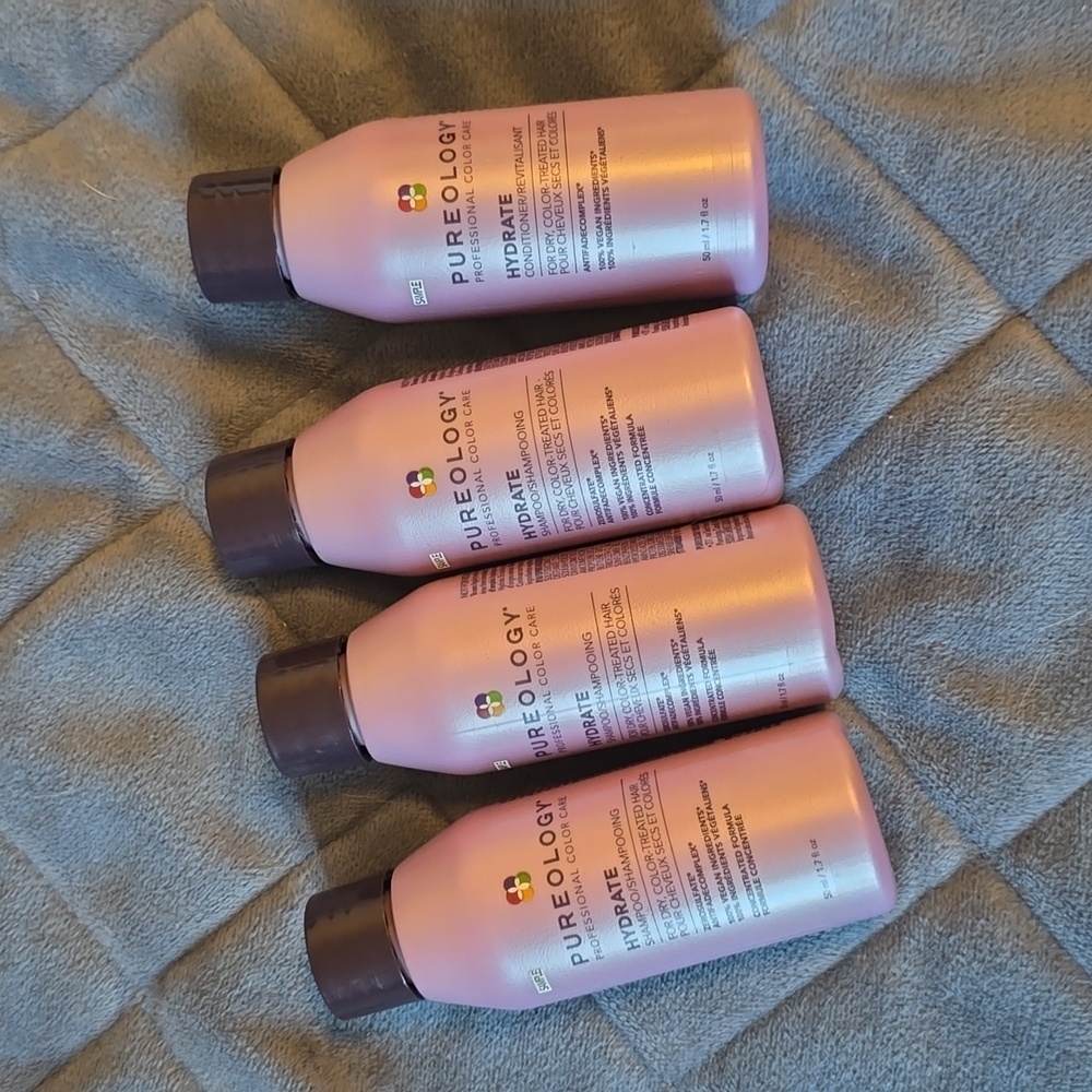 Pureology Travel Size Hydrate Shampoo & Conditioner 1.7 oz bottles New Lot Of 4
